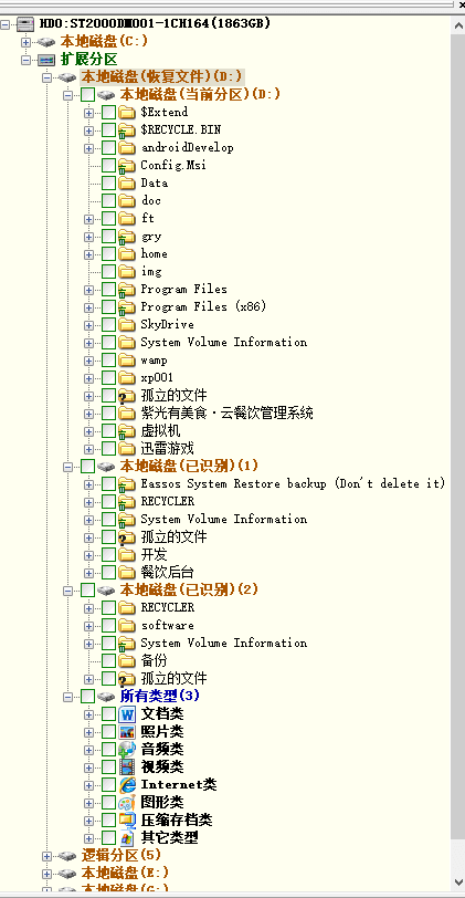 DiskGenius查看扫描结果