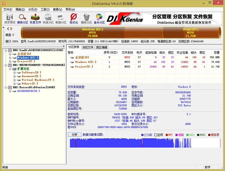 DiskGenius专业版界面